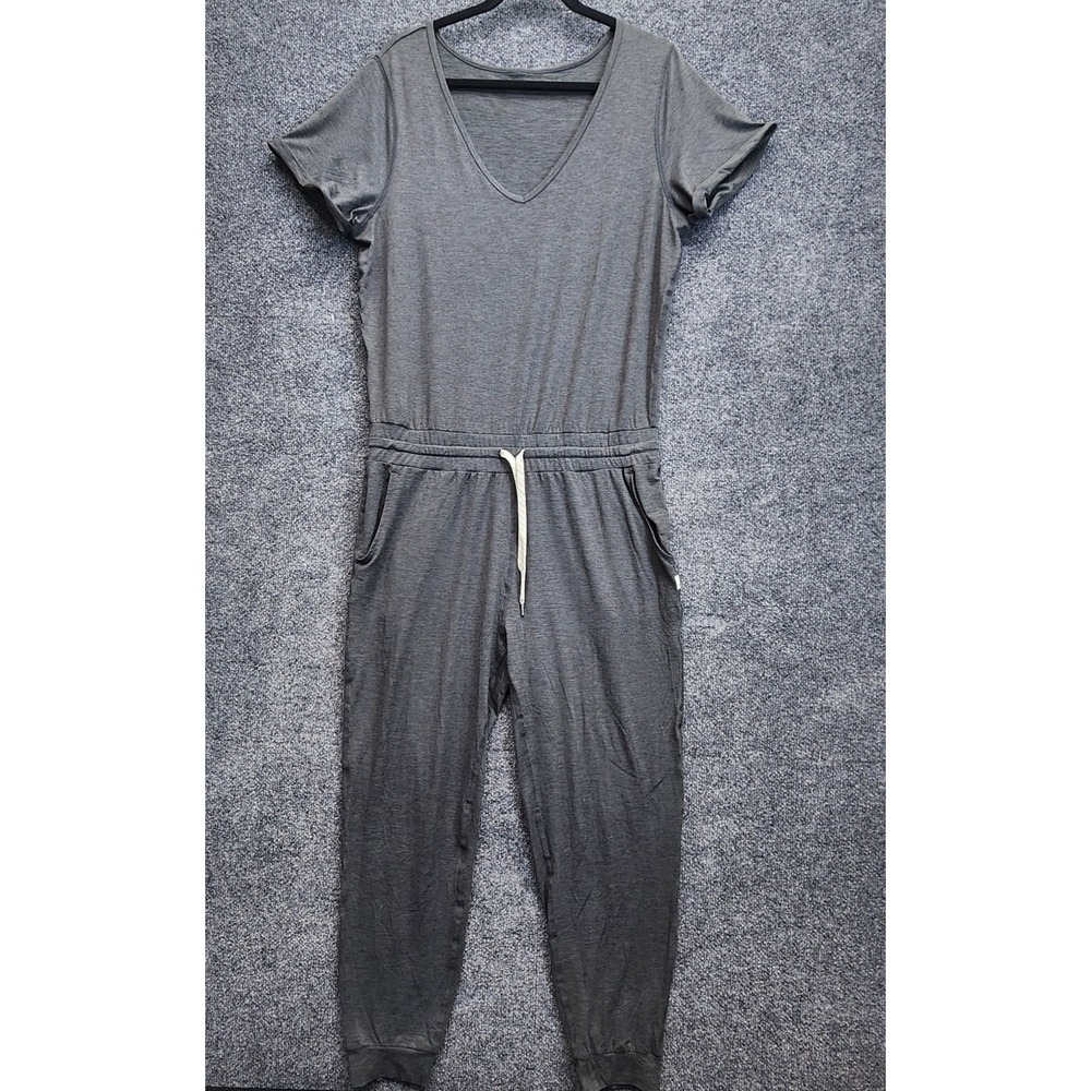 Vuori Lux Jumpsuit Women Gray Gorpcore Athleisure Travel Lounge Jogger Medium